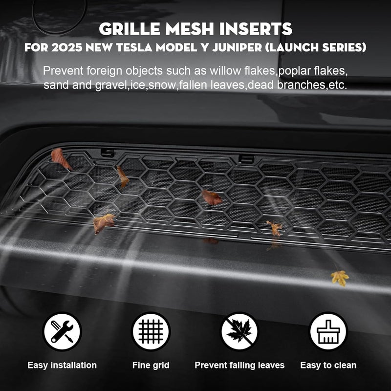 KUNIST Grille Mesh Inserts for 2026 Tesla New Model Y Premium Front Air Inlet Vent Grille Cover Replacement for Tesla Model Y Juniper Accessories (Not fit 2026 Standard & Performance) - Image 4